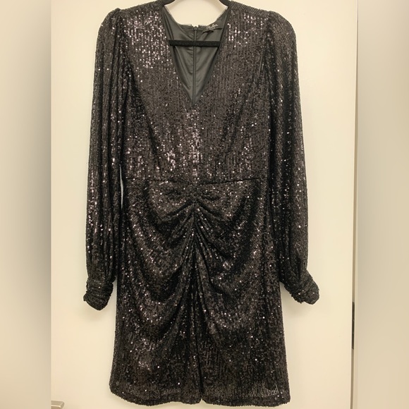 Parker Black Sequined Dress - Picture 1 of 4